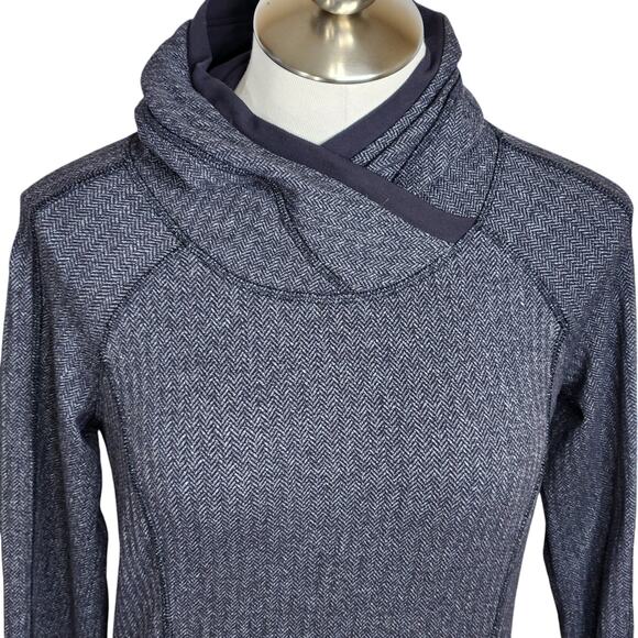Lululemon Think Fast Hoodie Heathered Herringbone Heathered‎ Black Womens Size 8 - Picture 2 of 12
